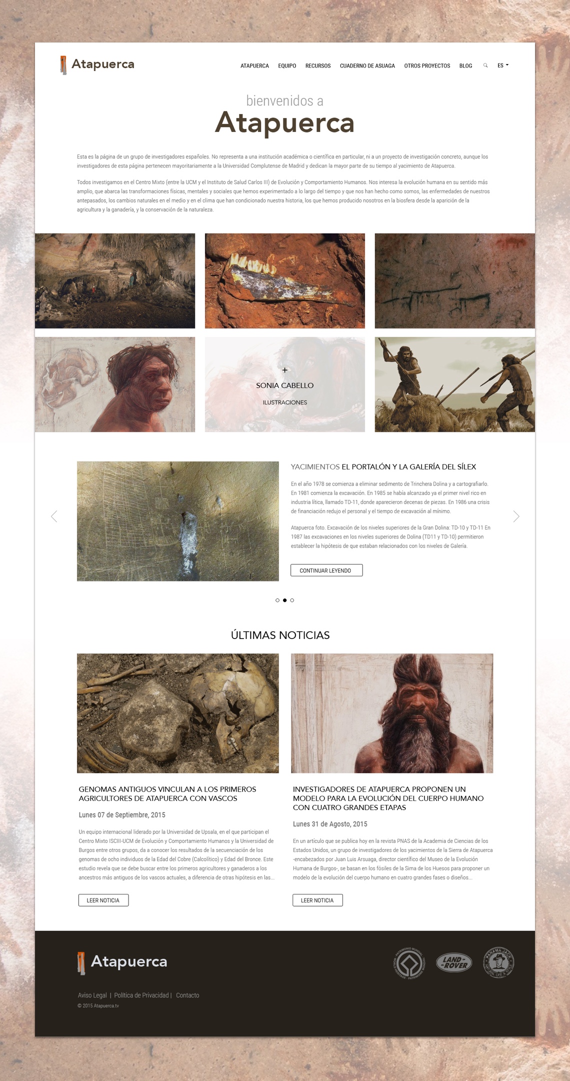 Propuesta de web responsive ofrecida al proyecto de Atapuerca.