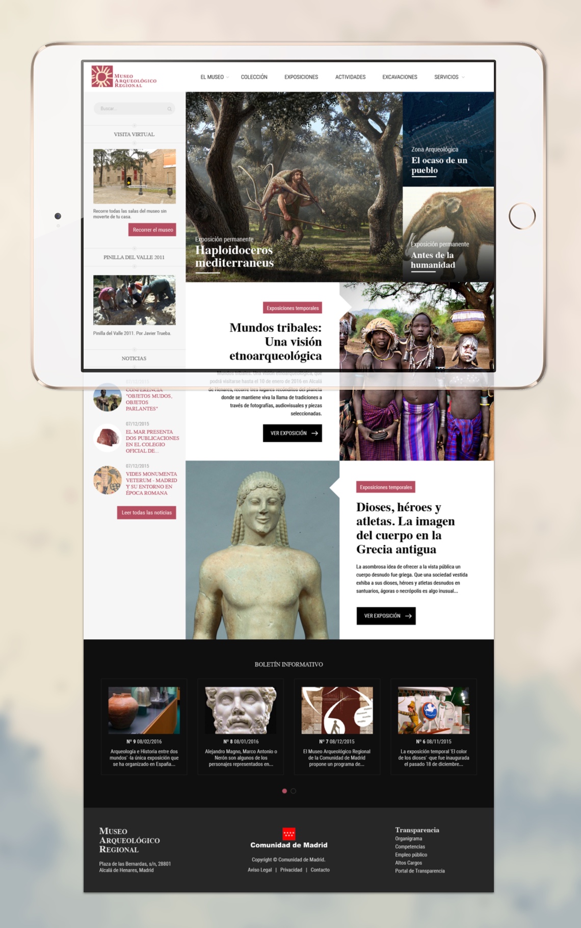 Propuesta de web responsive ofrecida al Museo de Arqueología Regional (MAR). 