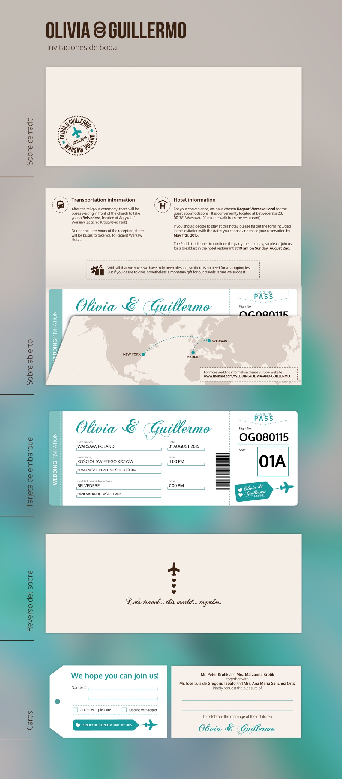 Diseño y maquetación con Illustrator de tarjetas de boda.