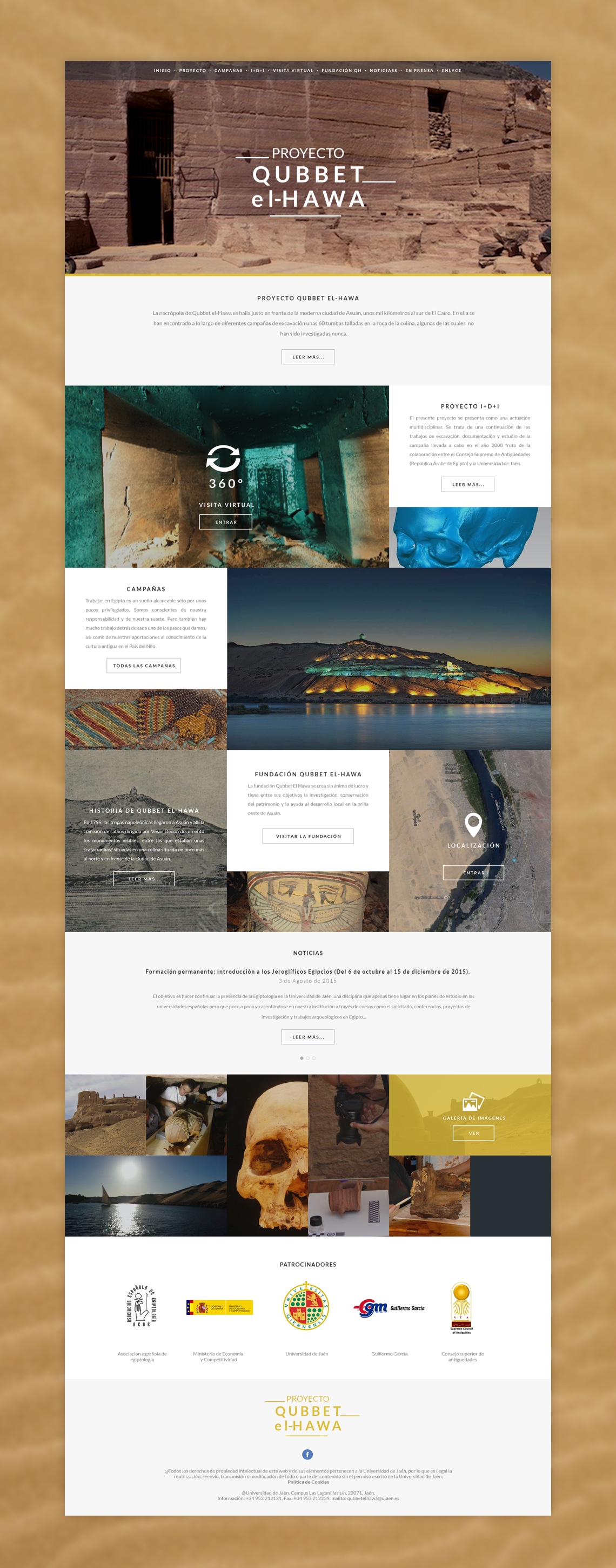 Propuesta de web responsive ofrecida al proyecto de Qubbet el-Hawa.