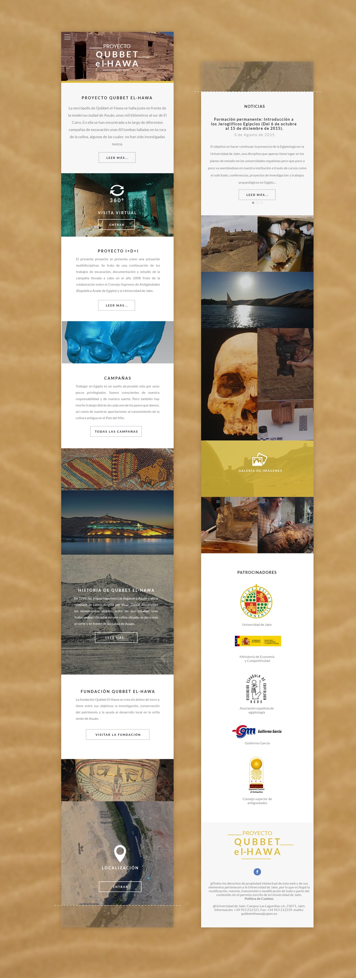 Propuesta de web responsive ofrecida al proyecto de Qubbet el-Hawa.